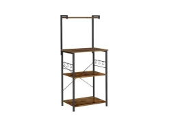Vasagle Küchenregal 3 Ebenen 40 cm x 60 cm x 127 cm Braun-Schwarz