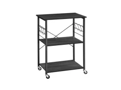 Vasagle Küchenregal mit Rollen 40 cm x 60 cm x 89 cm Schwarz
