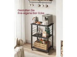 Vasagle Küchenregal mit Rollen 40 cm x 60 cm x 89 cm Schwarz