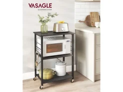 Vasagle Küchenregal mit Rollen 40 cm x 60 cm x 89 cm Schwarz