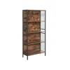 Vasagle Standregal 4 Ablagen und 4 S-Haken 30 x 74 x 154,5 cm Braun-Schwarz
