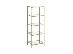Vasagle Standregal 5 Ablagen 30 cm x 40 cm x 124,5 cm Gold