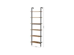 Vasagle Standregal Industrie-Design 60 cm x 30 cm x 204,8 cm Braun-Schwarz