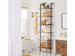 Vasagle Standregal Industrie-Design 60 cm x 30 cm x 204,8 cm Braun-Schwarz