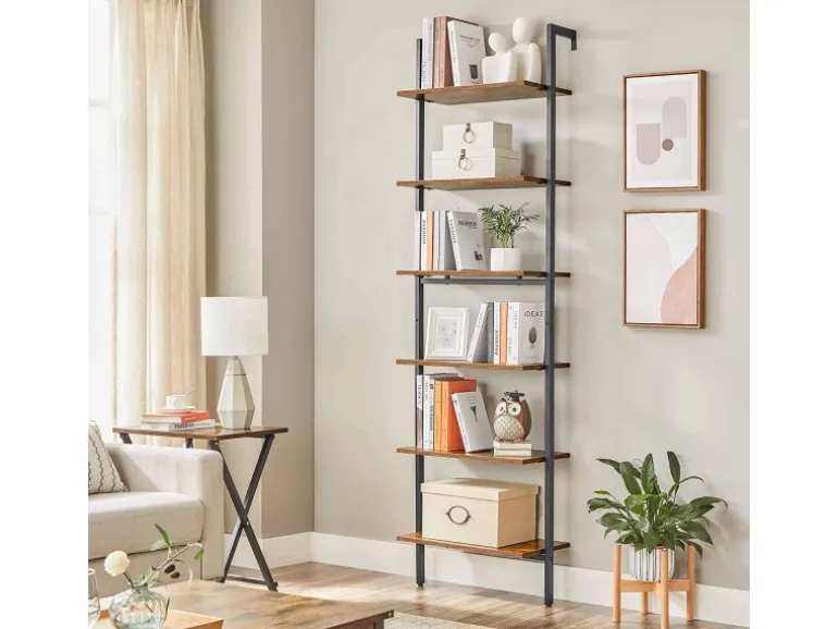 Vasagle Standregal Industrie-Design 60 cm x 30 cm x 204,8 cm Braun-Schwarz