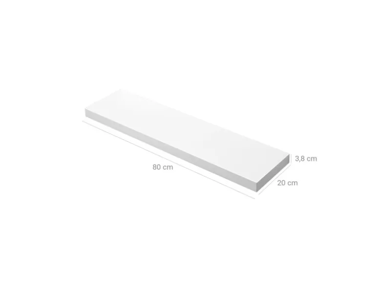 Vasagle Wandboard 80 cm x 20 cm x 3,8 cm Weiß