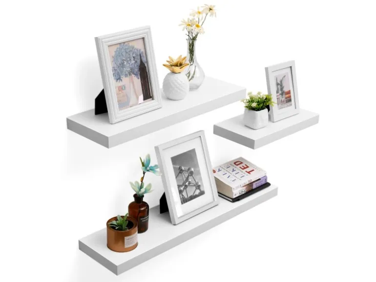 Vasagle Wandboard 80 cm x 20 cm x 3,8 cm Weiß