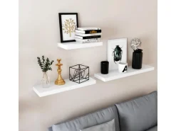 Vasagle Wandboard 80 cm x 20 cm x 3,8 cm Weiß