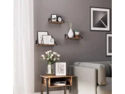 Vasagle Wandregal 40 cm x 12 cm x 11 cm Braun-Schwarz