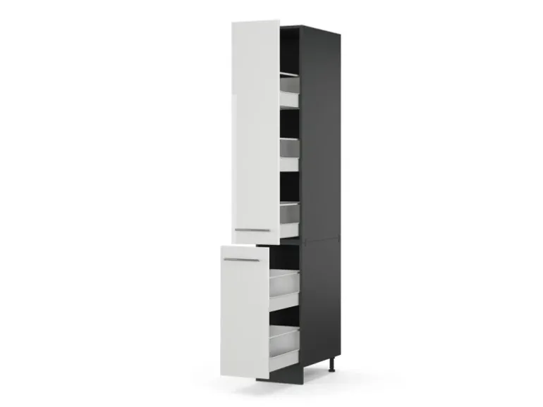 Vicco Apothekerschrank Fame-Line Medizinschrank für die Küche Weiß Hochglanz/Anthrazit 30 cm