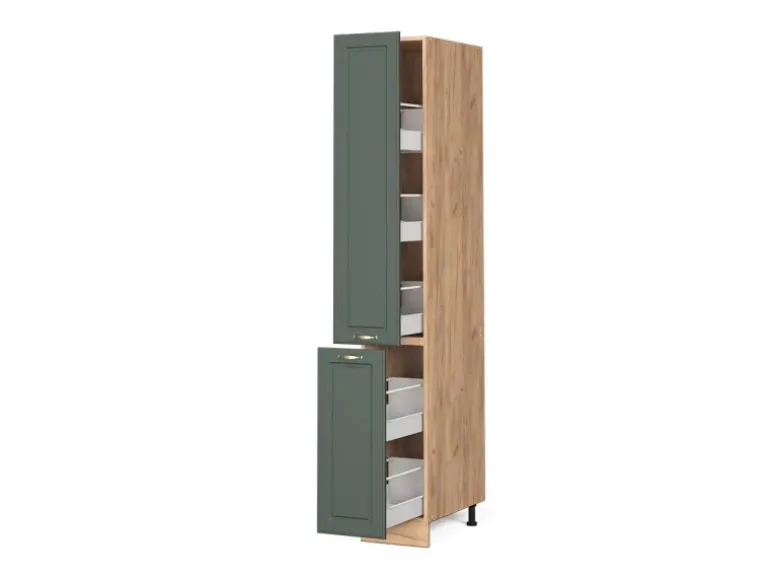 Vicco Apothekerschrank Fame-Line Grün-Gold Landhaus/Goldkraft Eiche 30 cm