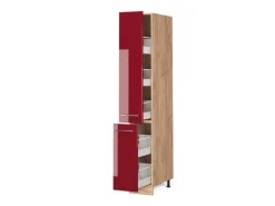 Vicco Apothekerschrank Fame-Line Bordeaux Hochglanz/Goldkraft Eiche 30 cm