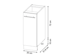 Vicco Apothekerschrank Fame-Line Dunkelblau Hochglanz/Weiß 30 cm ohne Arbeitsplatte