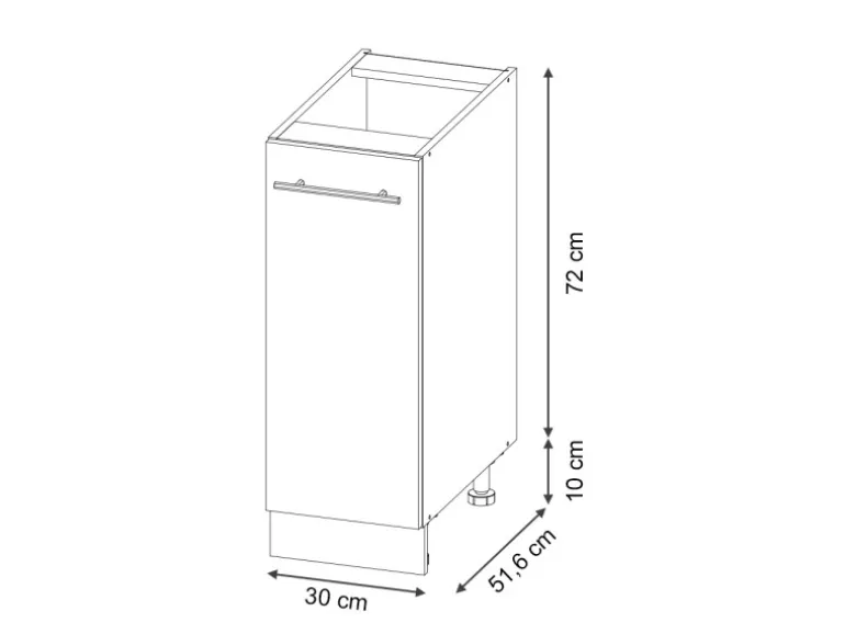 Vicco Apothekerschrank Fame-Line Goldkraft Eiche/Weiß 30 cm ohne Arbeitsplatte