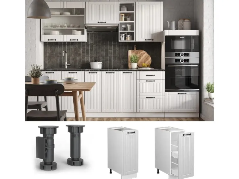 Vicco Apothekerschrank Fame-Line Medizinschrank für die Küche Weiß 30 cm ohne Arbeitsplatte