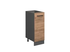Vicco Apothekerschrank R-Line Goldkraft Eiche/Anthrazit 30 cm ohne Arbeitsplatte