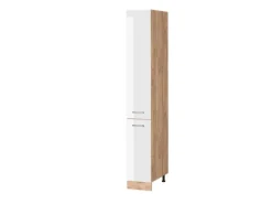 Vicco Apothekerschrank R-Line Medizinschrank für die Küche Weiß Hochglanz/Goldkraft Eiche 30 cm