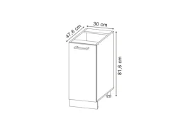 Vicco Apothekerschrank R-Line Medizinschrank für die Küche Weiß Hochglanz/Anthrazit AP Marmor