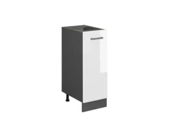 Vicco Apothekerschrank R-Line Weiß Hochglanz/Anthrazit 30 cm ohne Arbeitsplatte