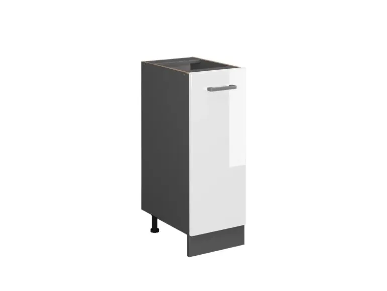 Vicco Apothekerschrank R-Line Weiß Hochglanz/Anthrazit 30 cm ohne Arbeitsplatte