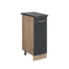 Vicco Apothekerschrank R-Line Medizinschrank für die Küche Schwarz Beton 30 cm AP Anthrazit mit Goldkraft Eiche Korpus