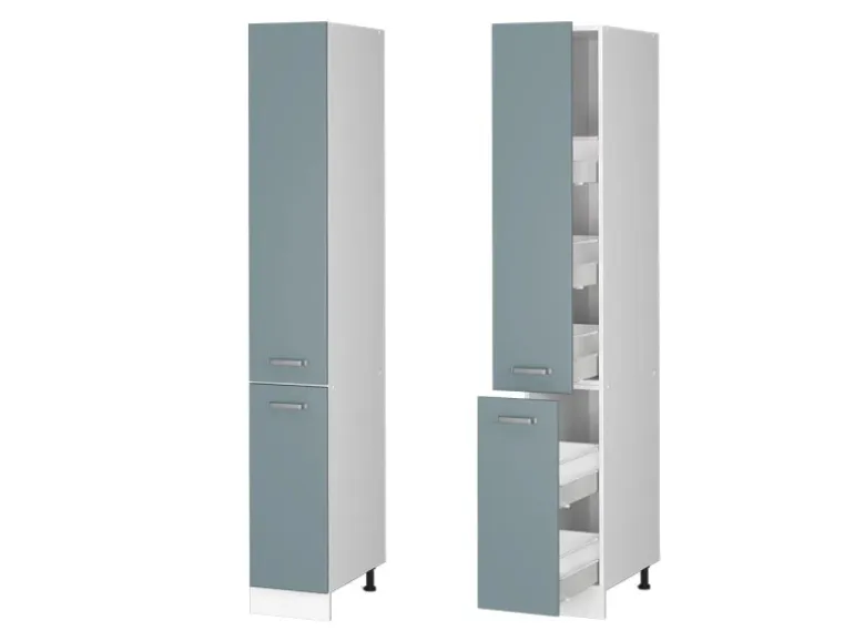 Vicco Apothekerschrank R-Line Medizinschrank für die Küche Blau-Grau/Weiß 30 cm