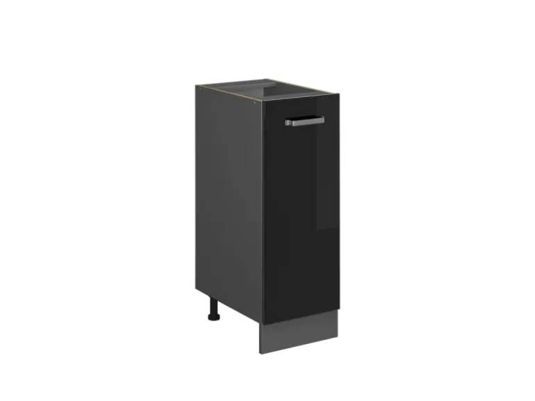 Vicco Apothekerschrank R-Line Schwarz Hochglanz/Anthrazit 30 cm ohne Arbeitsplatte
