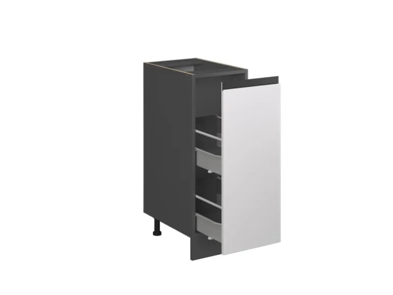 Vicco Apothekerschrank R-Line Weiß/Anthrazit 30 cm J-Shape ohne Arbeitsplatte