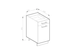 Vicco Apothekerschrank R-Line Rot/Anthrazit 30 cm J-Shape ohne Arbeitsplatte