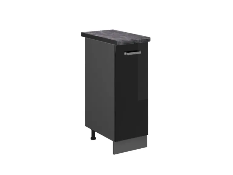 Vicco Apothekerschrank R-Line Schwarz Hochglanz/Anthrazit 30 cm AP Anthrazit