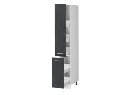 Vicco Apothekerschrank R-Line Medizinschrank für die Küche Schwarz Beton/Weiß 30 cm