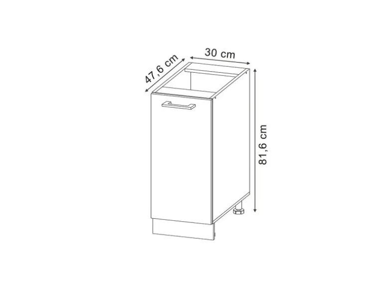 Vicco Apothekerschrank R-Line Bordeaux Hochglanz/Anthrazit 30 cm ohne Arbeitsplatte