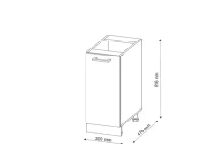 Vicco Apothekerschrank R-Line Anthrazit Hochglanz/Weiß 30 cm ohne Arbeitsplatte