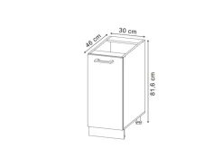 Vicco Apothekeschrank R-Line Medizinschrank für die Küche Schwarz Beton 30 cm ohne Arbeitsplatte