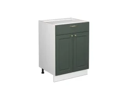 Vicco Badschrank Fame-Line Grün-Gold Landhaus/Weiß 60 x 82 cm mit Schublade ohne Arbeitsplatte
