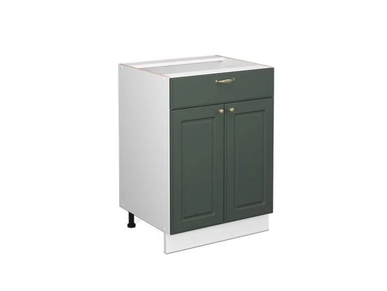 Vicco Badschrank Fame-Line Grün-Gold Landhaus/Weiß 60 x 82 cm mit Schublade ohne Arbeitsplatte
