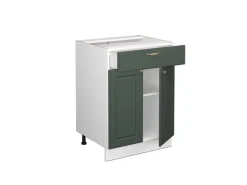 Vicco Badschrank Fame-Line Grün-Gold Landhaus/Weiß 60 x 82 cm mit Schublade ohne Arbeitsplatte