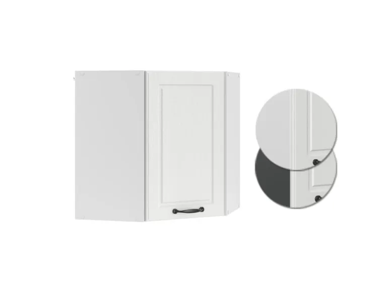 Vicco Eckhängeschrank R-Line Küchen-Eckschrank Weiß Landhaus/Weiß 57 cm
