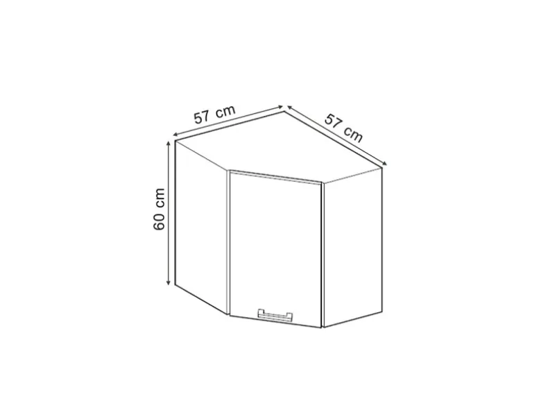 Vicco Eckhängeschrank R-Line Küchen-Eckschrank Artisan-Eiche/Anthrazit 57 cm