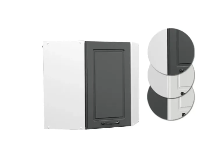 Vicco Eckhängeschrank R-Line Küchen-Eckschrank Anthrazit Landhaus/Weiß 57 cm