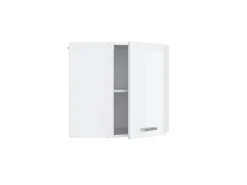 Vicco Eckhängeschrank R-Line Küchen-Eckschrank Weiß Hochglanz/Weiß 57 cm