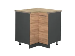 Vicco Eckunterschrank Fame-Line Goldkraft Eiche/Anthrazit 81 cm AP Eiche