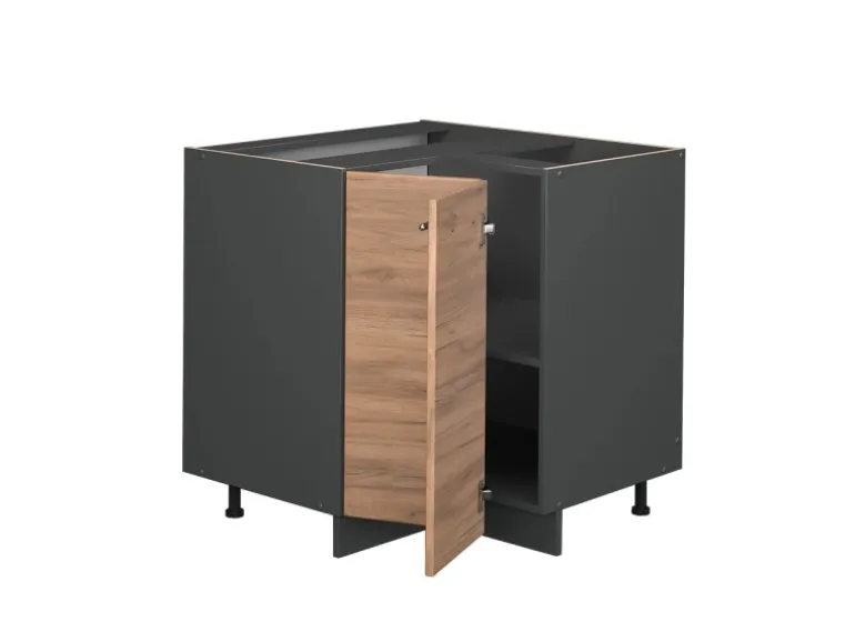 Vicco Eckunterschrank Fame-Line Goldkraft Eiche/Anthrazit 81 cm AP Eiche