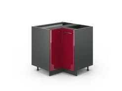 Vicco Eckunterschrank Fame-Line Bordeaux Hochglanz/Anthrazit 81 cm ohne Arbeitsplatte