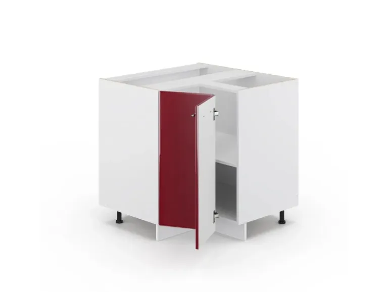 Vicco Eckunterschrank Fame-Line Bordeaux Hochglanz/Weiß 81 cm AP Anthrazit