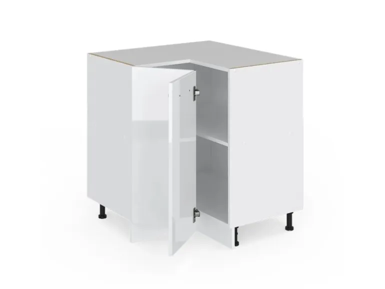 Vicco Eckunterschrank R-Line Weiß Hochglanz/Weiß 76 cm ohne Arbeitsplatte