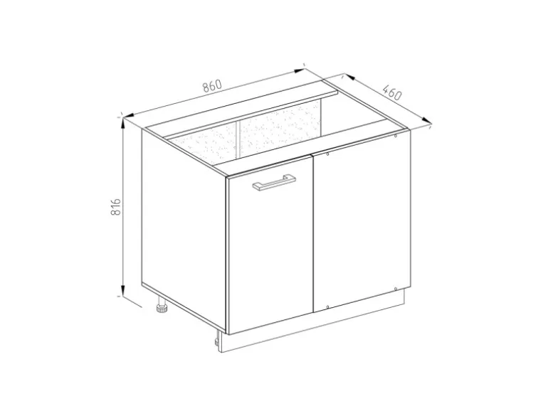 Vicco Eckunterschrank R-Line Anthrazit Landhaus/Weiß 86 cm ohne Arbeitsplatte