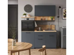 Vicco Egbert Küchenzeile Anthrazit 160 cm mit Ausziehbarem TischEgbert ohne E-Geräte