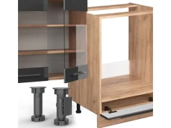 Vicco Fame-Line Eckküche Anthrazit Hochglanz/Goldkraft Eiche 347 x 257 cm ohne Arbeitsplatte ohne E-Geräte