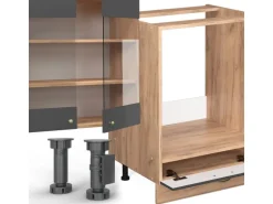 Vicco Fame-Line Eckküche Anthrazit Landhaus/Goldkraft Eiche 347 x 257 cm ohne Arbeitsplatte ohne E-Geräte